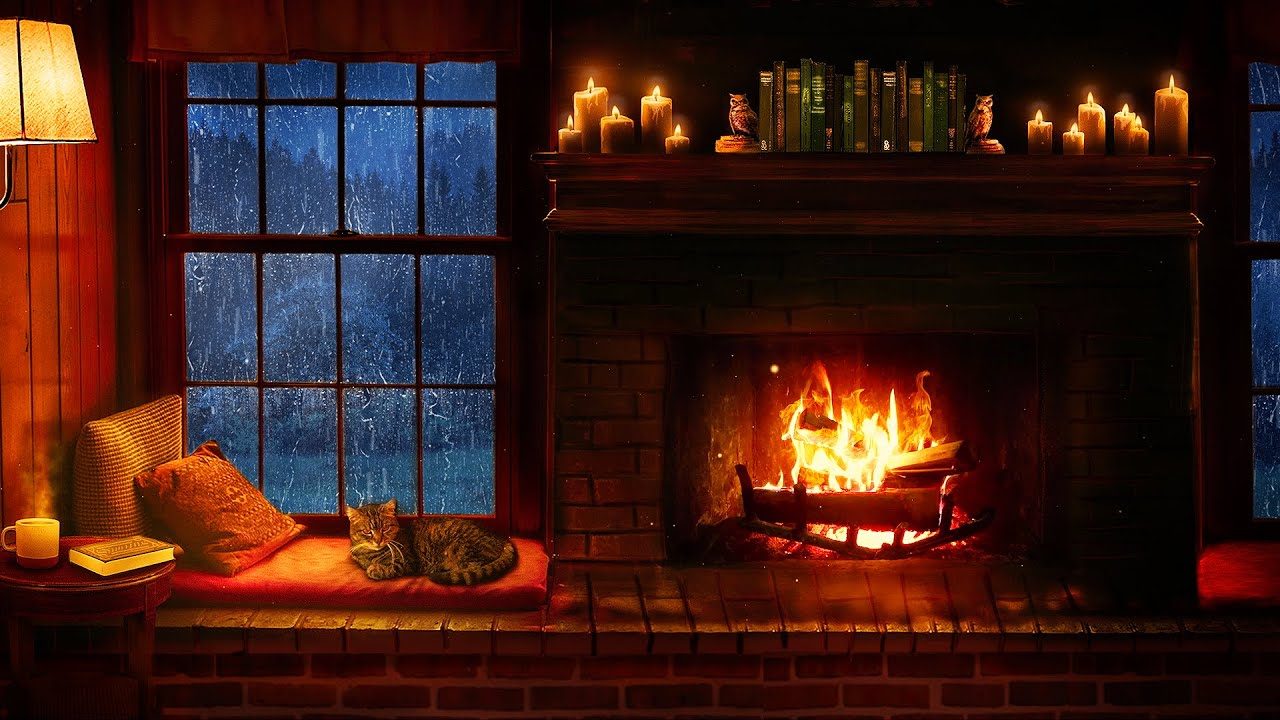 Cabin fireplace